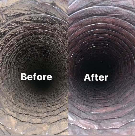 Air Duct Cleaning before and after